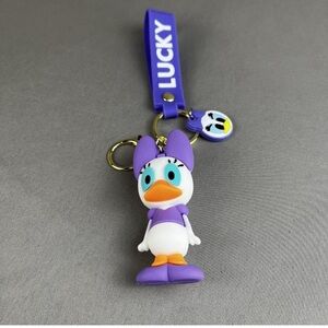 Daisy Duck character Purple or pink  Keychain on wristlet strap Choose 1 New